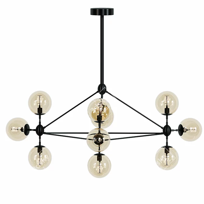 Sleek MODO LED Chandelier 3D model image 2