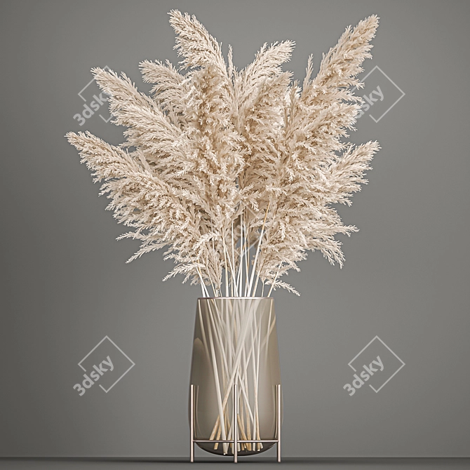Elegant Reed Bouquet 3D model image 5
