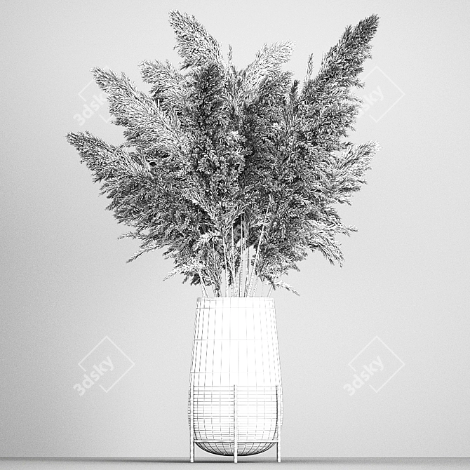 Elegant Reed Bouquet 3D model image 6