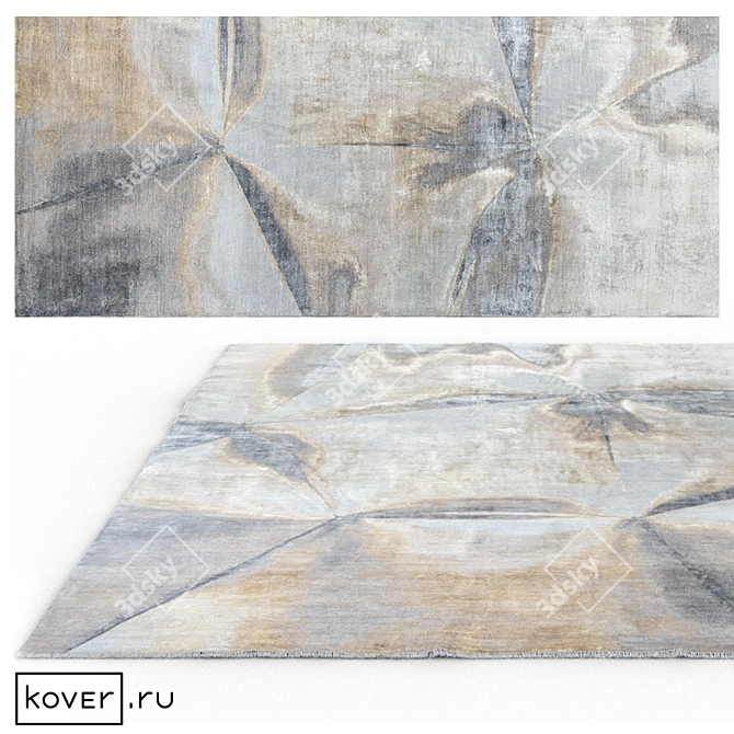 Illusion GTS1-Grey-Ivory Carpet | Art de Vivre 3D model image 1