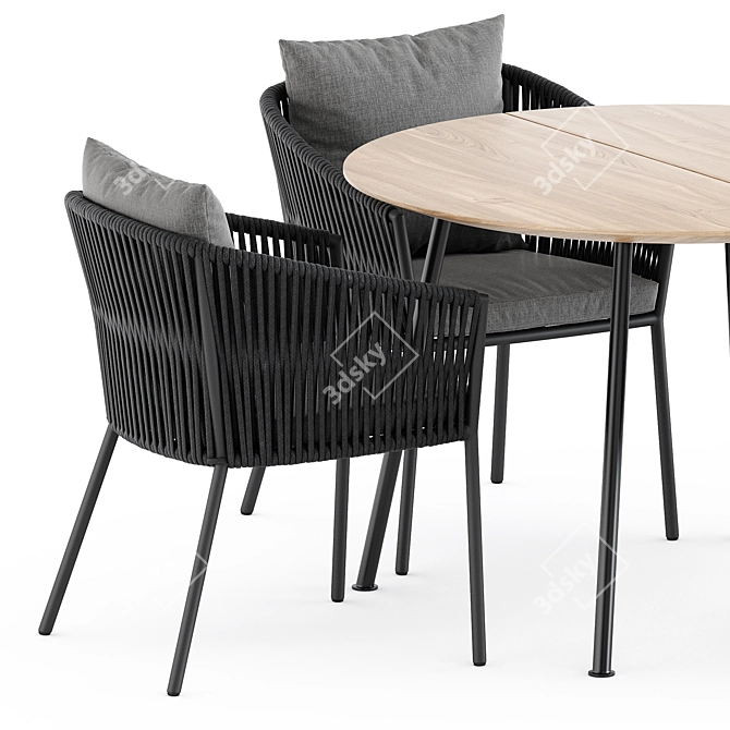 Sleek Porto Dining Chair & Agave Table 3D model image 2