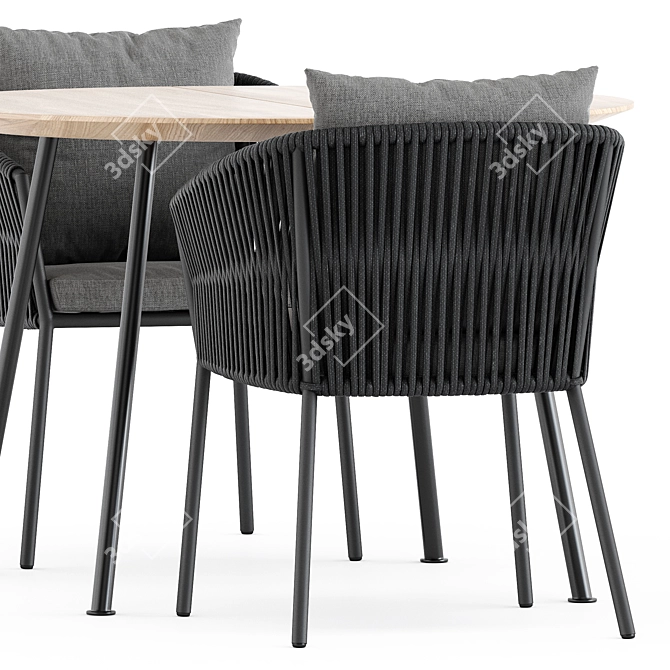 Sleek Porto Dining Chair & Agave Table 3D model image 3