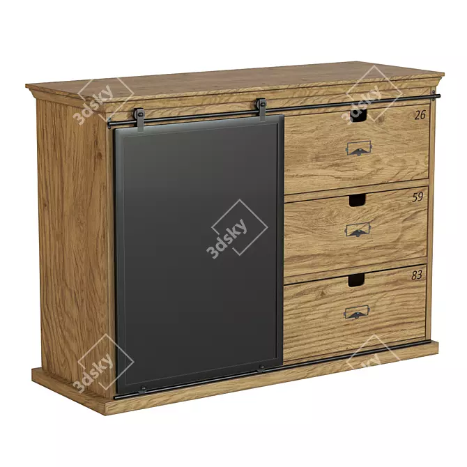 Stylish Germain Sideboard: Perfect Storage Solution 3D model image 1