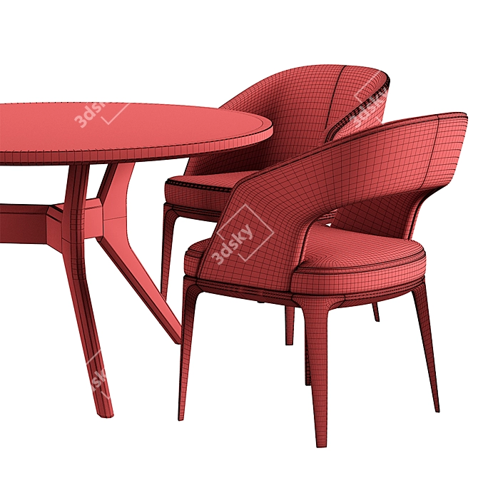 Pace Loom Chair & ROLF BENZ 965 Table Set 3D model image 7