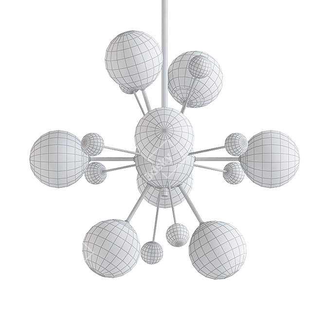 Elegant Nik Chandelier 3D model image 2