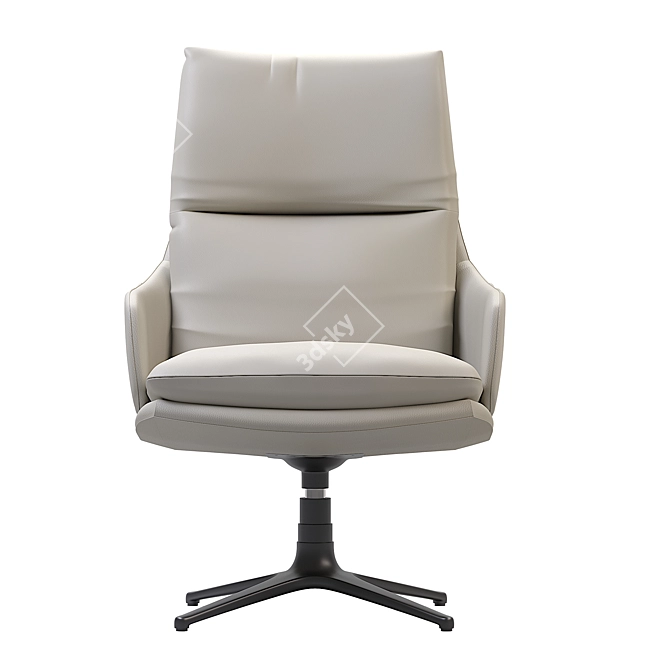 Title: Elegant White Swivel Accent Chair 3D model image 2
