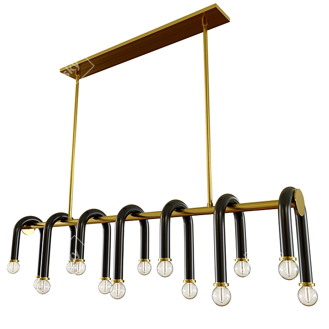 Golden Paulson Floppy Chandelier 3D model image 1