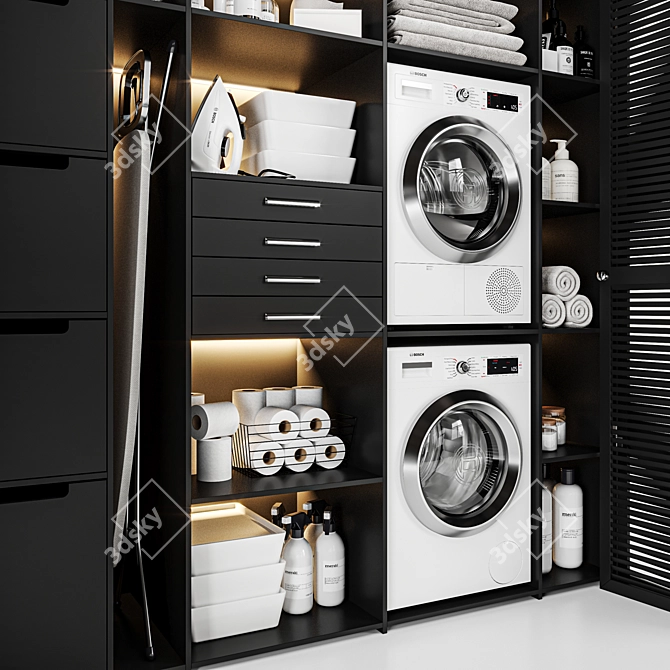 Efficient Laundry Room Setup 3D model image 3