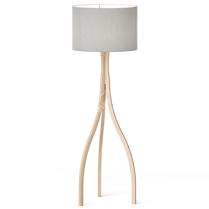 Sleek Wishbone Floor Lamp: Lulu & Georgia 3D model image 1