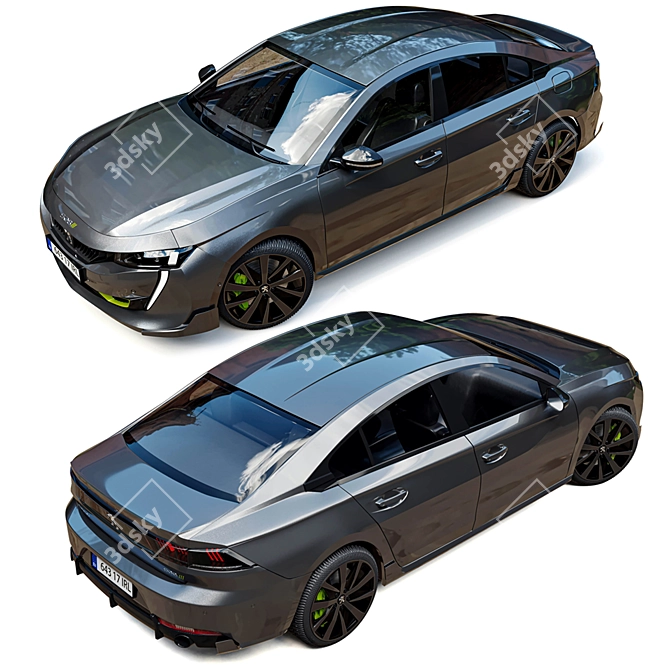 Sleek and Sophisticated Peugeot 508 3D model image 2