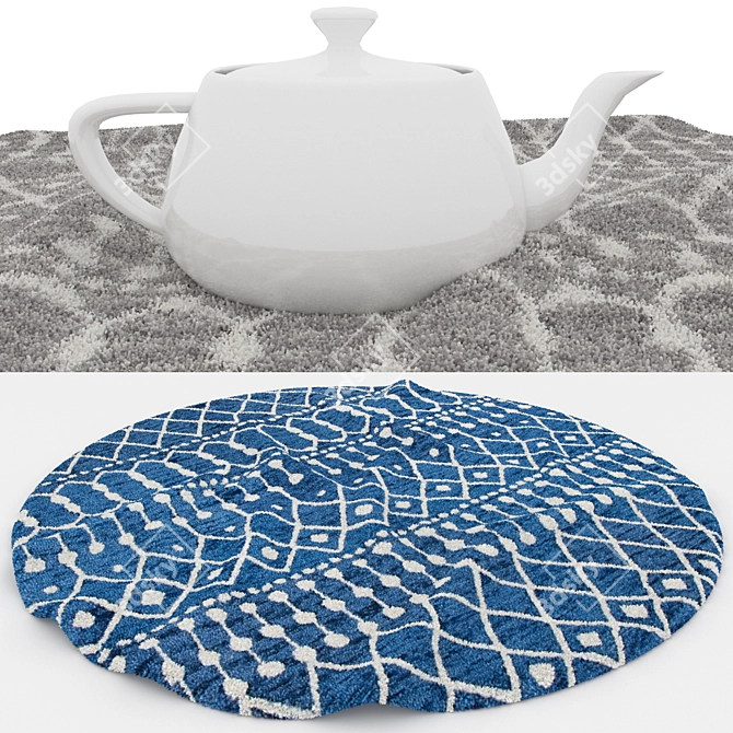 Versatile Rug Set: 8 Rugs with Folded and Unfolded Options 3D model image 4