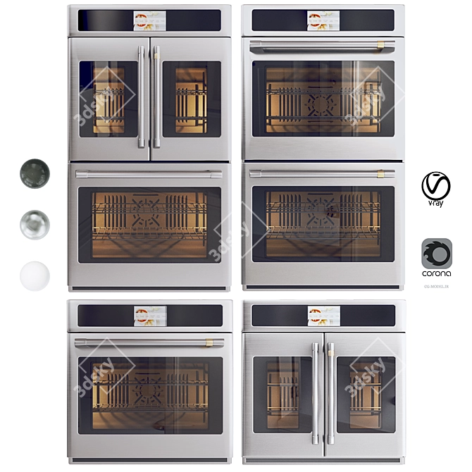 Cafe Oven Collection: Smart, Built-In, Convection 3D model image 1