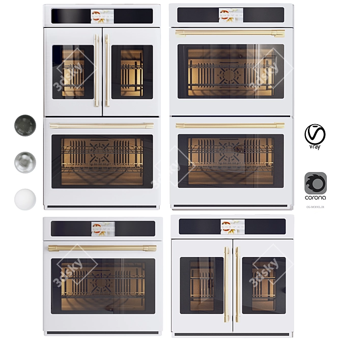 Cafe Oven Collection: Smart, Built-In, Convection 3D model image 2