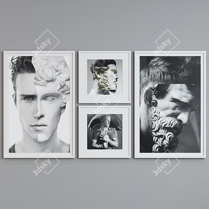 Title: Modern Collage Picture Frame Set 3D model image 2