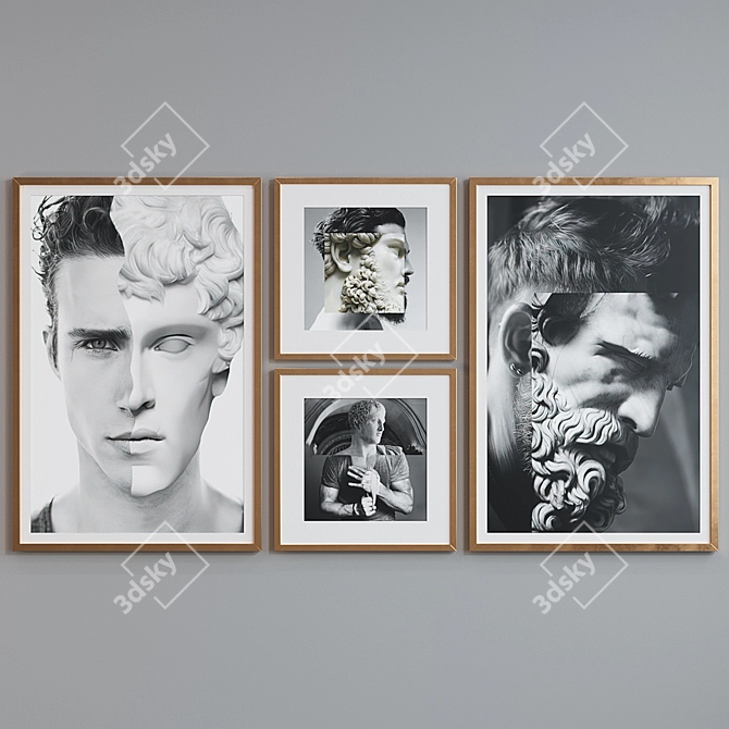 Title: Modern Collage Picture Frame Set 3D model image 4