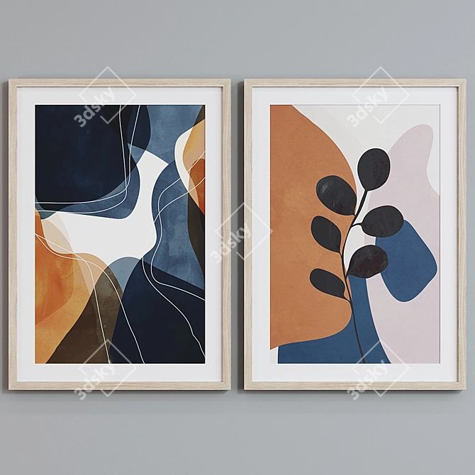 Modern Abstract Picture Frame Set 3D model image 5