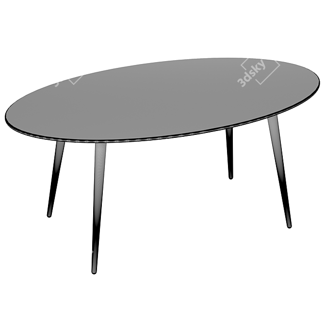 Elegant Oval Dining Table for 6-8, Topim 3D model image 3