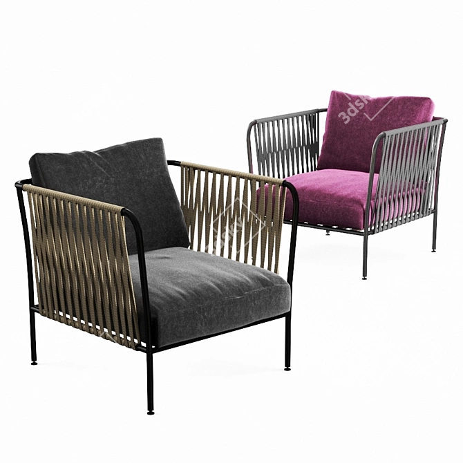 Rattan Cozy Armchairs 3D model image 1