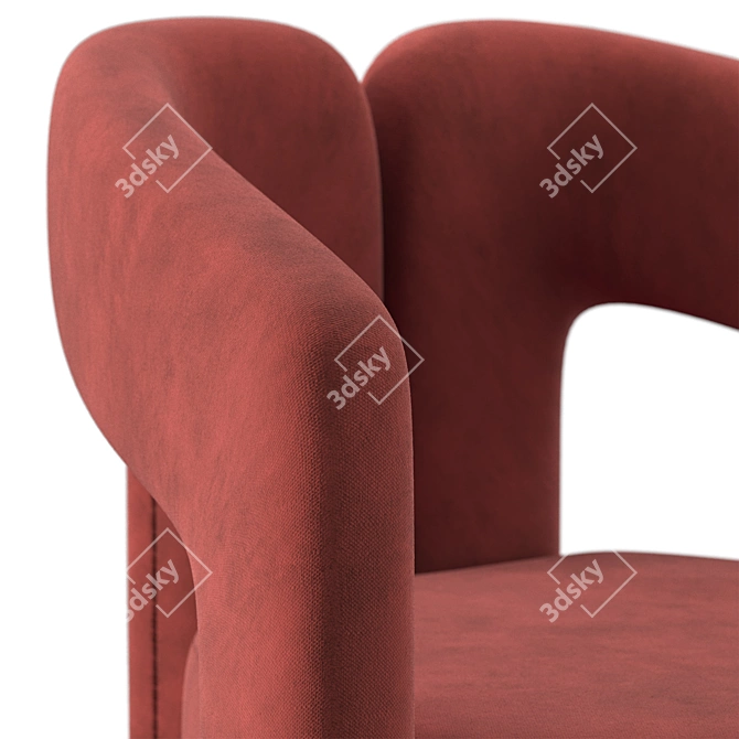 Modern Terracotta and Cream Armchair by Cassina 3D model image 4
