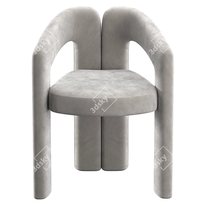 Modern Terracotta and Cream Armchair by Cassina 3D model image 5