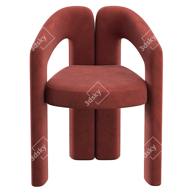 Modern Terracotta and Cream Armchair by Cassina 3D model image 6