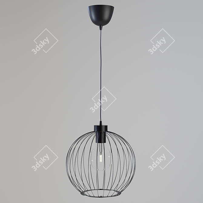 Modern Black Pendant Lamp 3D model image 2