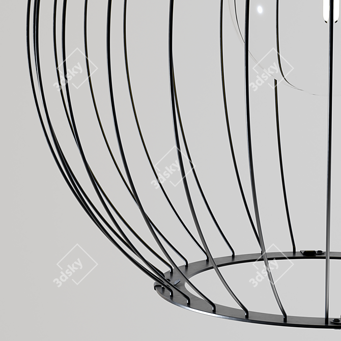 Modern Black Pendant Lamp 3D model image 4