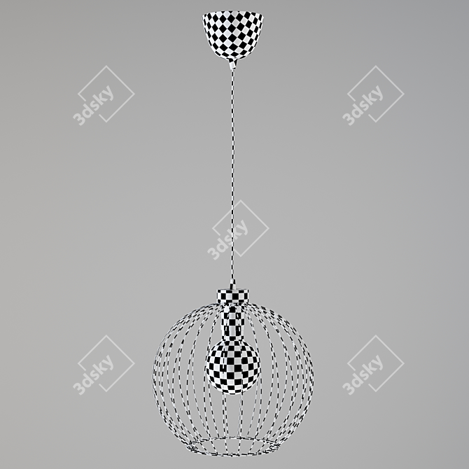 Modern Black Pendant Lamp 3D model image 5