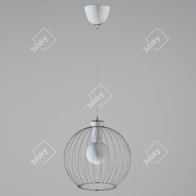 Modern Black Pendant Lamp 3D model image 6