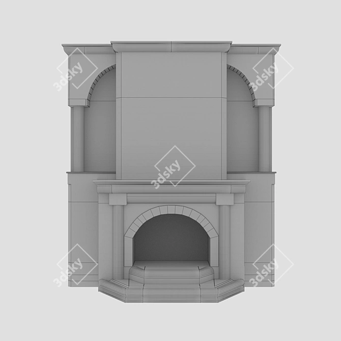 Elegant Brick Fireplace: Classic Charm 3D model image 2