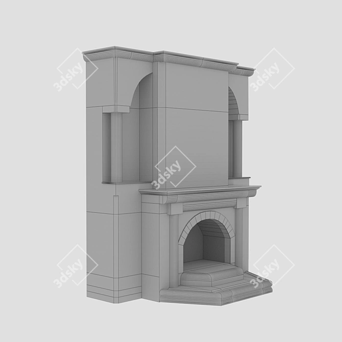 Elegant Brick Fireplace: Classic Charm 3D model image 3