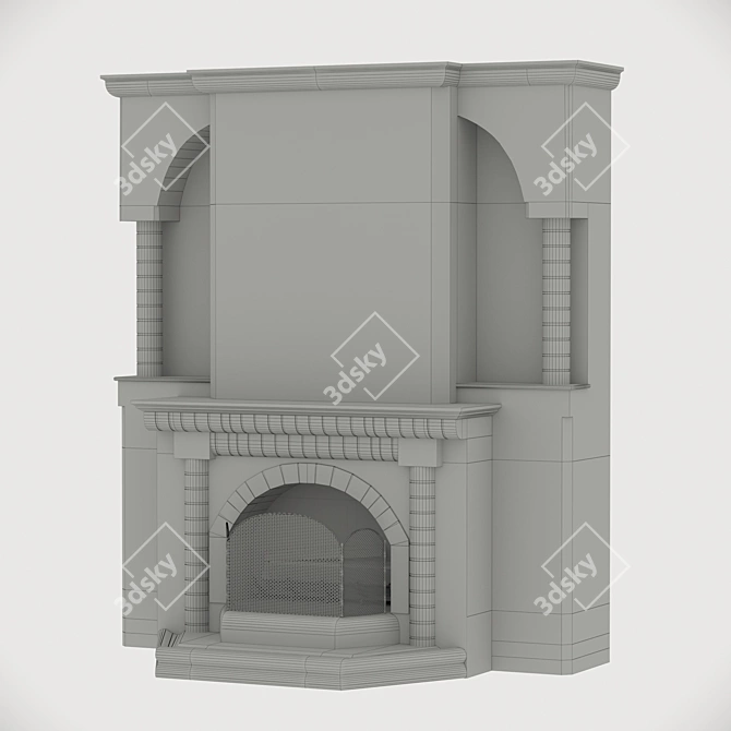 Elegant Brick Fireplace: Classic Charm 3D model image 5