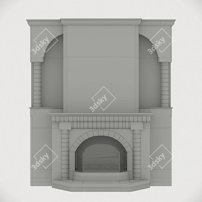 Elegant Brick Fireplace: Classic Charm 3D model image 6