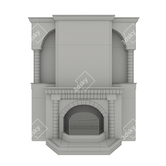 Elegant Brick Fireplace: Classic Charm 3D model image 8