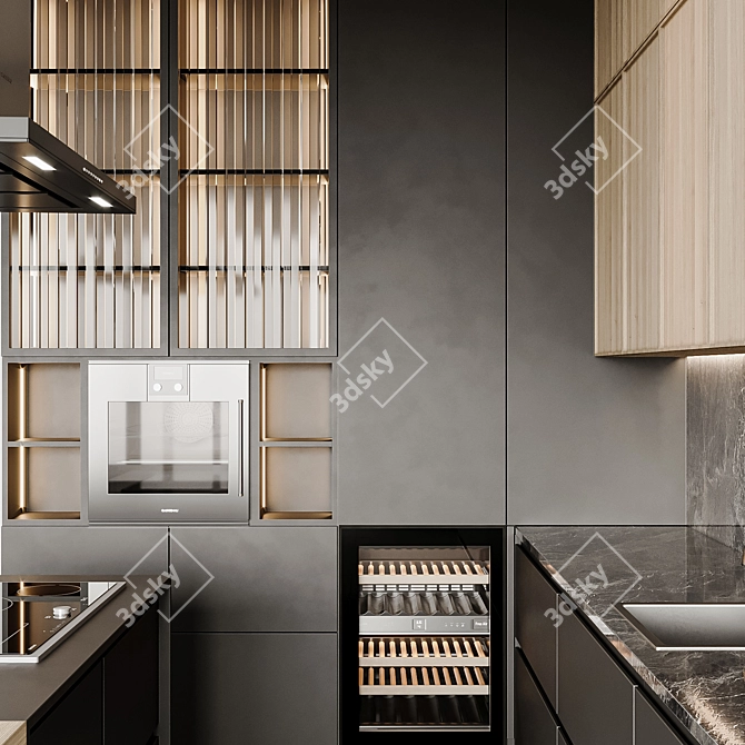 Modular Color-Changing Modern Kitchen 3D model image 2