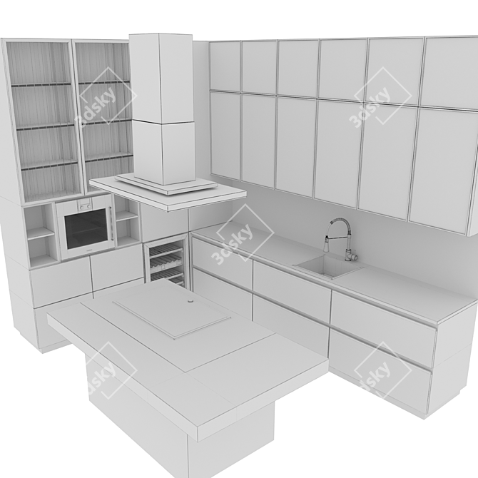 Modular Color-Changing Modern Kitchen 3D model image 6