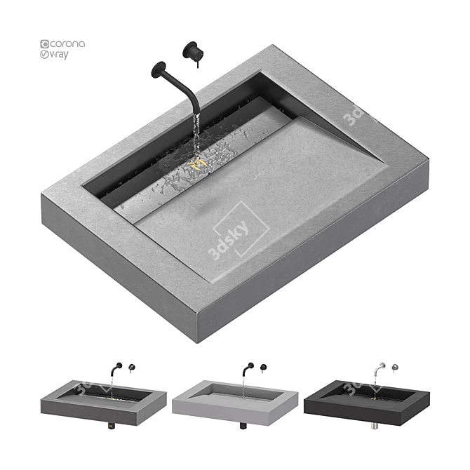 Sleek SSI Indiana Solid Surface 3D model image 1