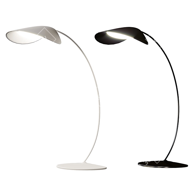 Sleek Circle Floor Lamp 3D model image 1