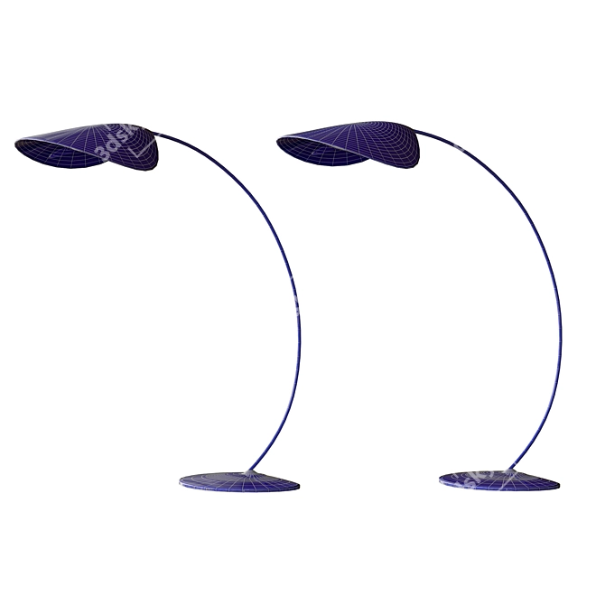 Sleek Circle Floor Lamp 3D model image 2