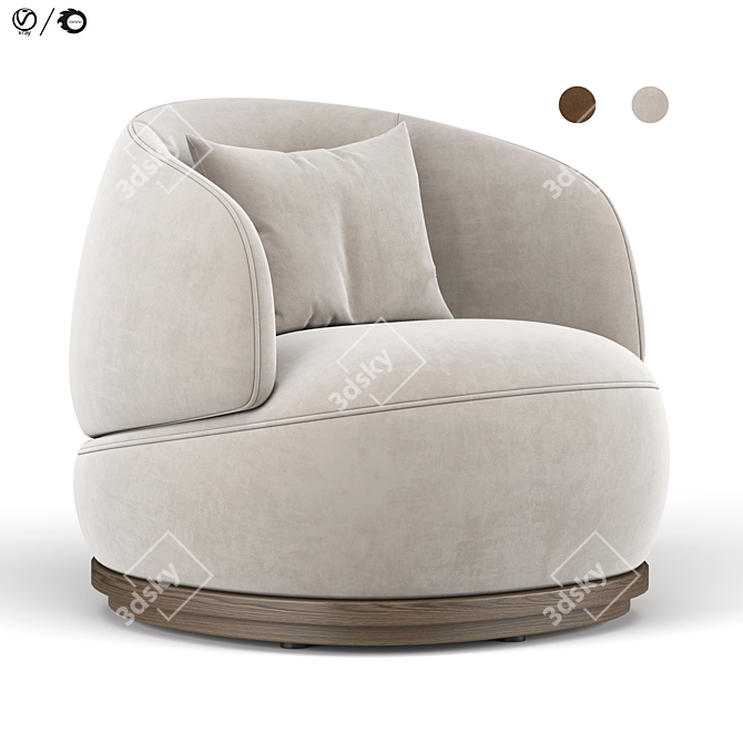 Modern Orbit Armchair: Sleek Design & Comfort 3D model image 1