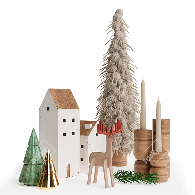 Festive Holiday Decor Set 3D model image 1