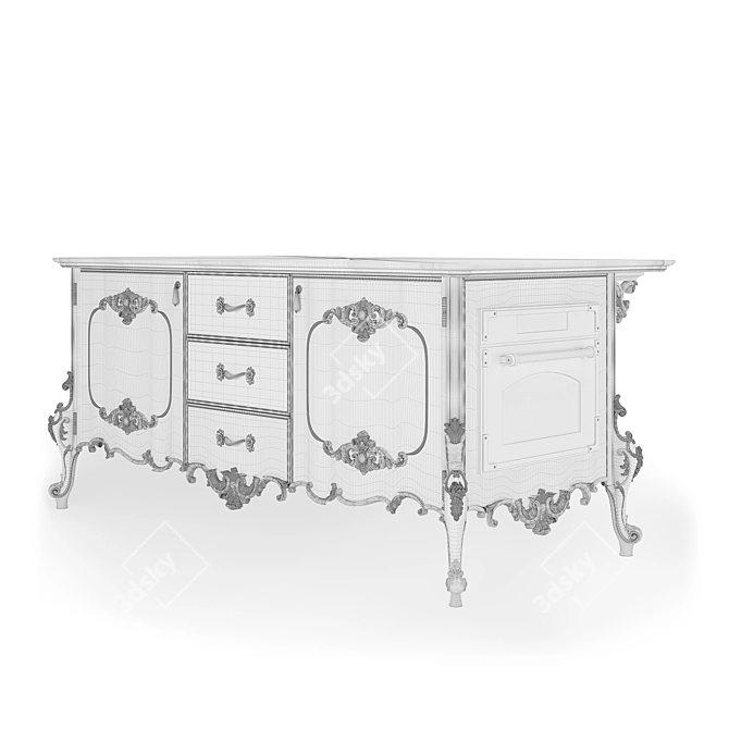 Handcrafted Kitchen Island: Isabella 3D model image 3