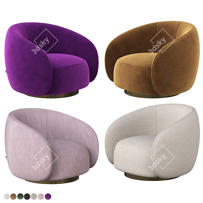 Modern Swivel Chair Brice Eichholtz 3D model image 5