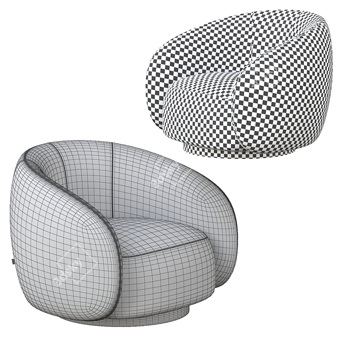 Modern Swivel Chair Brice Eichholtz 3D model image 6