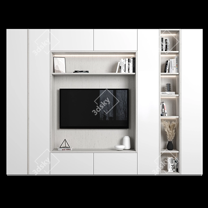 Modular TV Wall Unit: High Quality, Versatile - TV Wall 079 3D model image 1