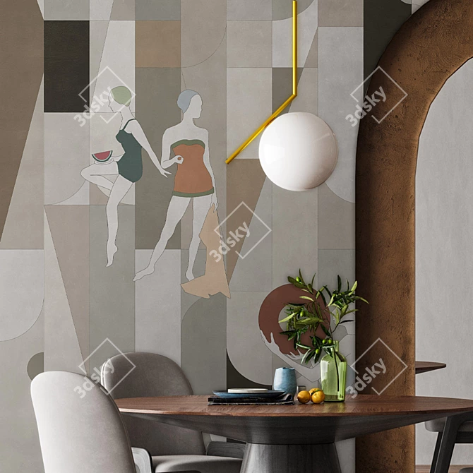 Seventies Vinyl Wallpaper Collection 3D model image 5