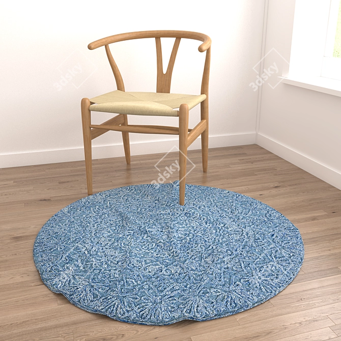 Versatile Round Rugs Set 3D model image 2