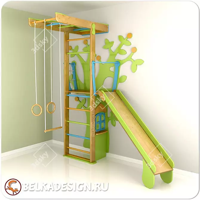 Designer Sport Complex with Balcony and Slide 3D model image 3