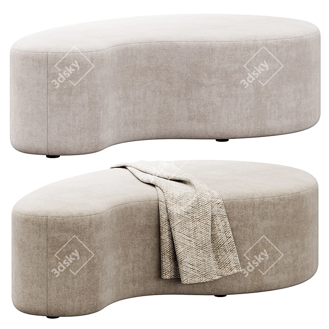 Clarkson Ottoman in Huniford's Signature Design 3D model image 1