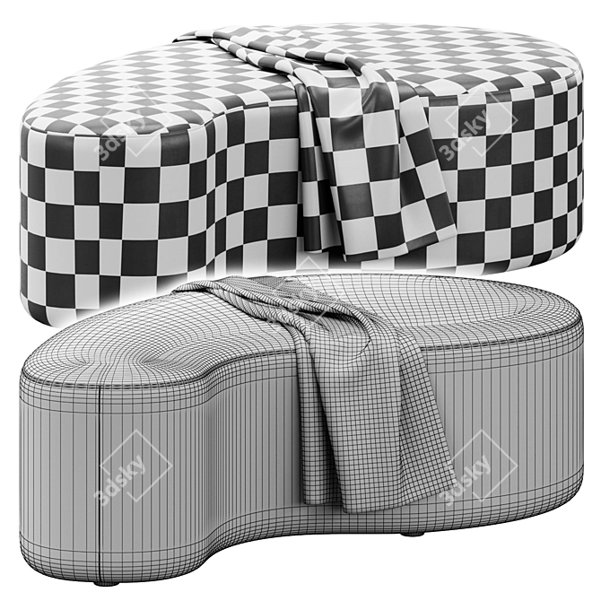 Clarkson Ottoman in Huniford's Signature Design 3D model image 4